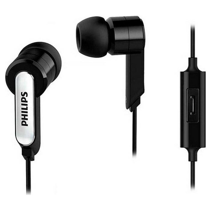Headphones with Microphone Philips SHE1405BK/10 Black Silicone