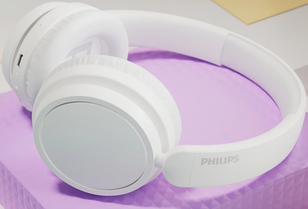 PHILIPS Wireless On Ear Headphone with mic 40mm drivers/closed-back white