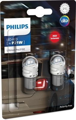 PHILIPS ULTINION PRO3100SL P21W RED LED 1,75W 12V CARTON BLISTER X2 PCS