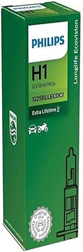 PHILIPS LONGLIFE ECOVISION H1 3200K 55W 12V CARTON BOX 1 PCS