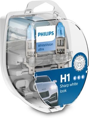 PHILIPS WHITEVISON ULTRA H1 5000K 55W 12V CARTON BOX X2 PCS