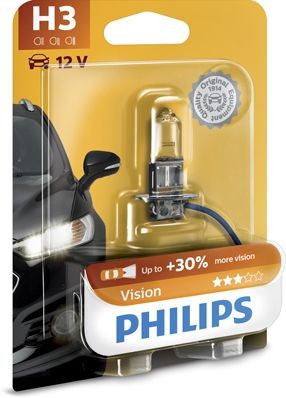 PHILIPS VISION H3 3200K 55W 12V CARTON BLISTER 1 PCS