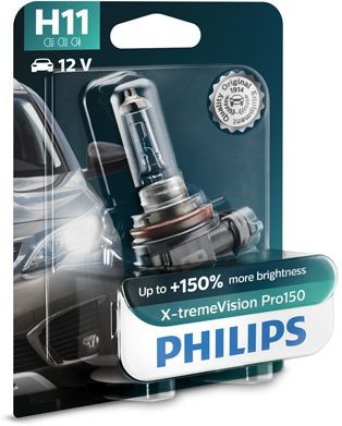 PHILIPS X-TREMEVISION PRO150 H11 3400K 55W 12V CARTON BLISTER 1 PCS