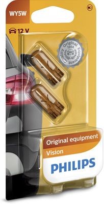 PHILIPS VISION P21W AMBER 12V CARTON BLISTER X2 PCS