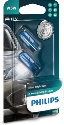 PHILIPS X-TREMEVISION PRO150 W5W 3400K 5W 12V CARTON BLISTER X2 PCS