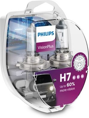 PHILIPS VISIONPLUS PLUS 60% H7 3400K 55W 12V CARTON BLISTER X2 PCS
