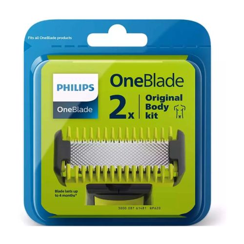 Philips Shaver OneBlade Replacement Blades with Body Kit QP620/50 (2pcs) Gray Eu