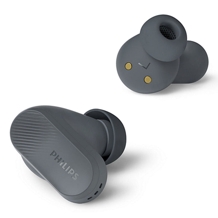 PHILIPS True Wireless Earbuds IPX4 Make calls using a single earbud Up to 24 hours play time gray