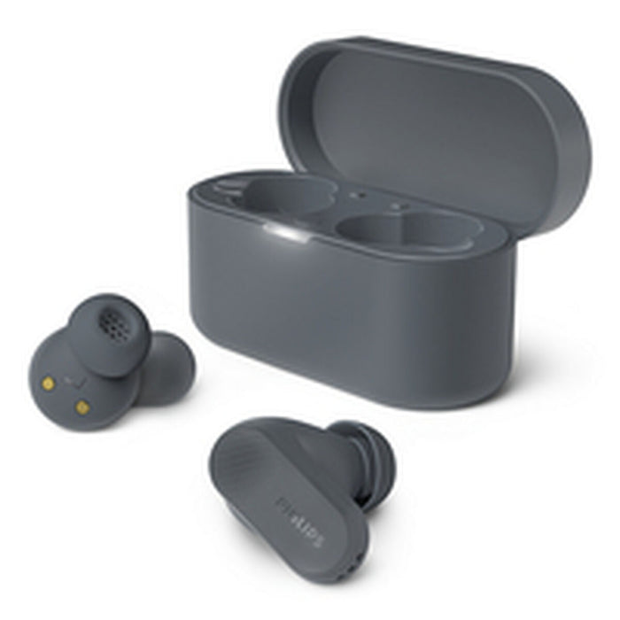 PHILIPS True Wireless Earbuds IPX4 Make calls using a single earbud Up to 24 hours play time gray