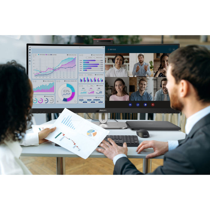 Philips 34B2U6603CH, 34" Curved 1500R VA WLED, 3440x1440@120Hz, 4ms GtG, 550cd m/2, 4000:1, 50M:1DCR, Adaptive Sync, FlickerFree, SoftBlue, 5Wx2, Tilt, Height Adjust, Swivel, 2xHDMI, DP, USB hub