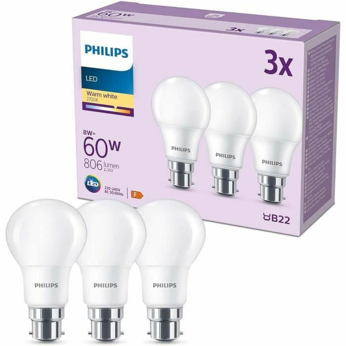 LED lamp Philips 60 W Matt Soft green F 8 W 60 W B22 3 Units (2700 K)