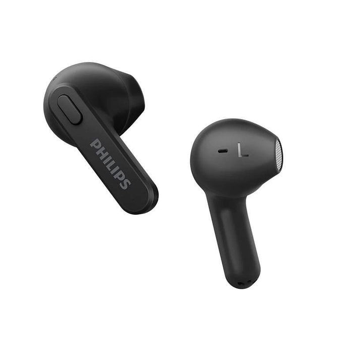 PHILIPS True Wireless Earbuds IPX4 Make calls using a single earbud Up to 18 hours play time black