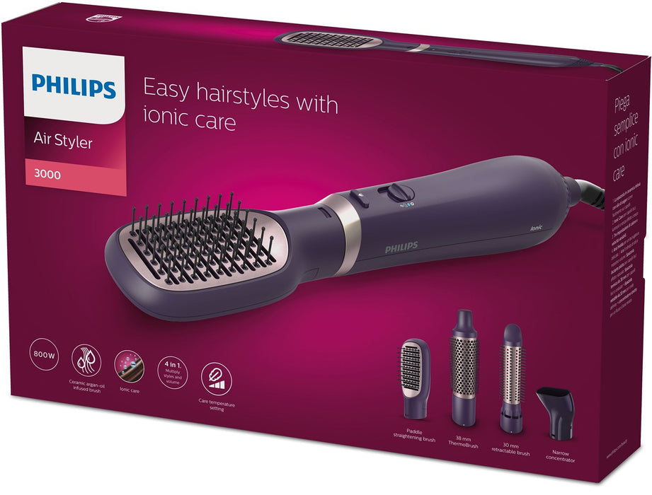 Philips 3000 series BHA313/00 hair styling tool Hot air brush Warm Black 800 W 1.8 m