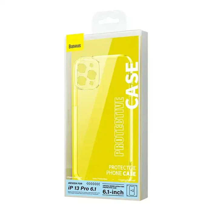 Phone case Baseus Crystal for iPhone 13 Pro (transparent) with all-tempered-glass screen protector and cleaning kit