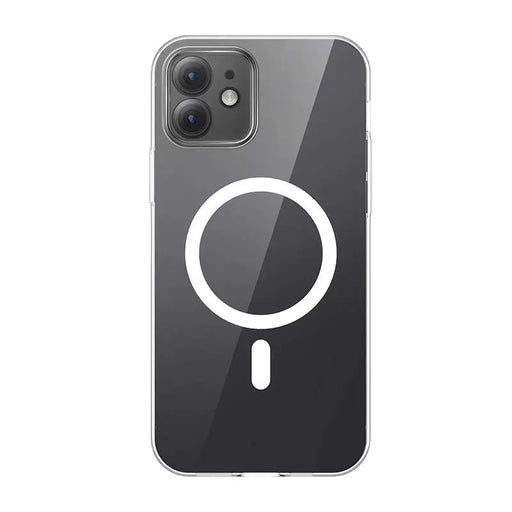 Phone case Baseus Magnetic Crystal Clear for iPhone 12 (transparent) with all-tempered-glass screen protector