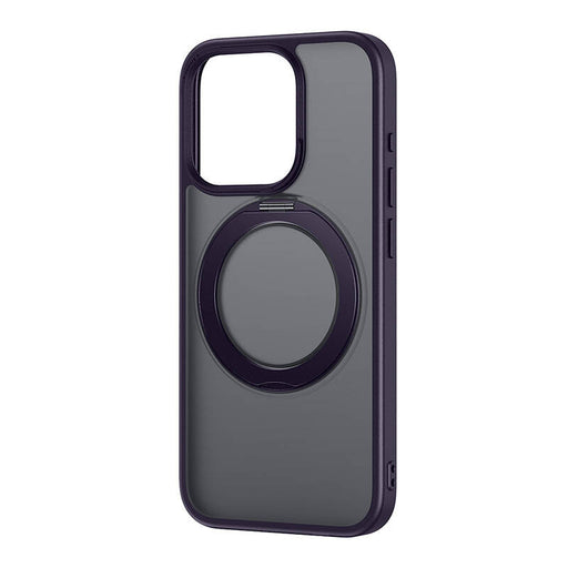 Phone Case Baseus SkyRing Magnetic with Stand for iP 14 Pro Max + tempered-glass and cleaning kit (purple) - Protective