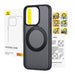 Phone Case Baseus SkyRing Magnetic with Stand for iP 14 Pro Max + tempered-glass and cleaning kit (black) - Protective