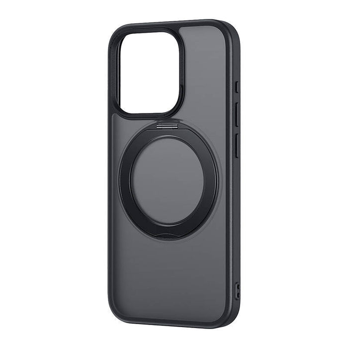 Phone Case Baseus SkyRing Magnetic with Stand for iP 15 Pro + tempered-glass and cleaning kit (black) - Protective