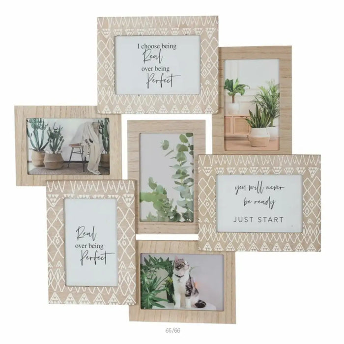 Photo frame DKD Home Decor Crystal Natural MDF Wood Scandinavian (50,5 x 1,8 x 48 cm) - Декорация и Осветление<<<Дом