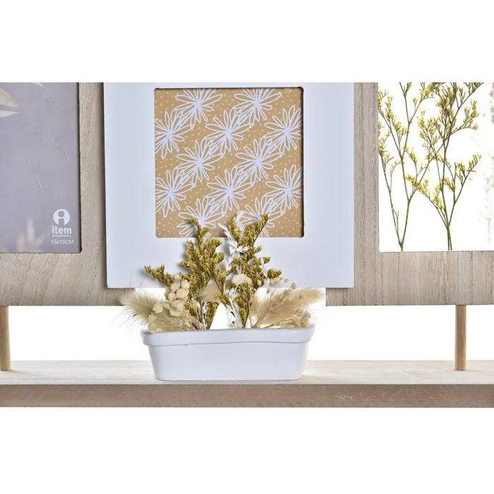 Photo frame DKD Home Decor Wood Flower Natural (42 x 7 x 29 cm) (2 Units) - Декорация и Осветление<<<Дом