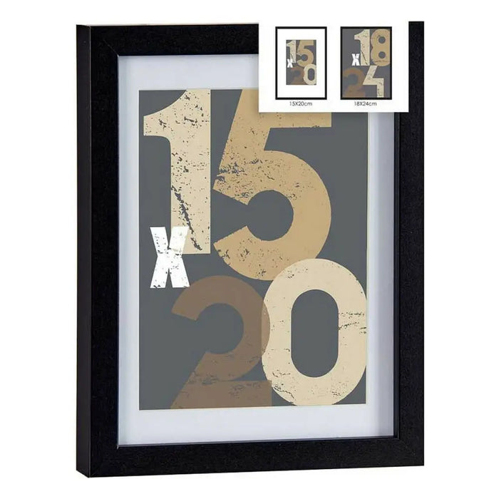 Photo frame Gift Decor Black Glass MDF Wood 18 x 24 cm (6 Units) - Декорация и Осветление<<<Дом