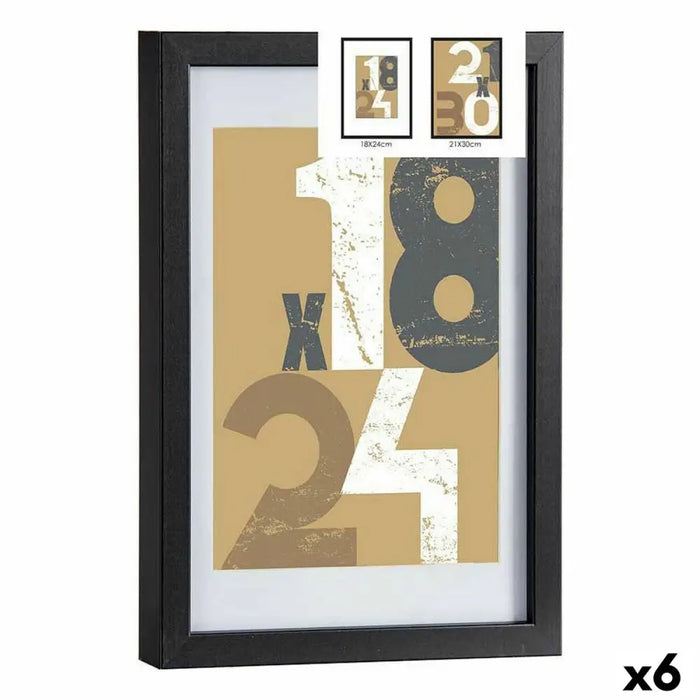 Photo frame Gift Decor Black Glass MDF Wood (6 Units) - Декорация и Осветление<<<Дом Градина<<<BigBuy&&&Рамки за