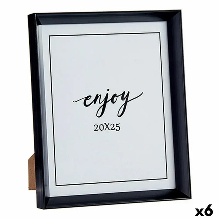 Photo frame Gift Decor Black Glass Plastic (6 Units) - Декорация и Осветление<<<Дом Градина<<<BigBuy&&&Рамки за