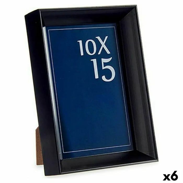 Photo frame Gift Decor Black Glass Plastic (6 Units) - Декорация и Осветление<<<Дом Градина<<<BigBuy&&&Рамки за
