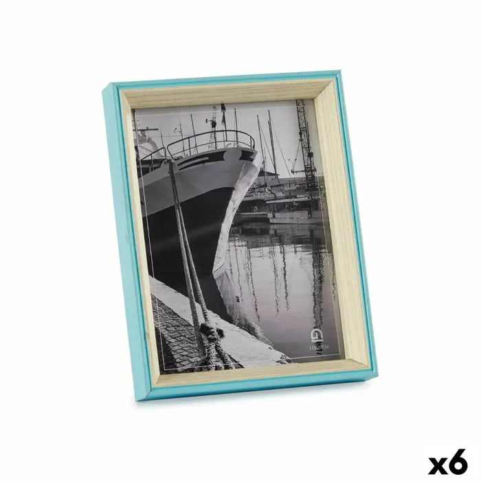 Photo frame Gift Decor Blue White Crystal MDF Wood (6 Units) - Декорация и Осветление<<<Дом Градина<<<BigBuy&&&Рамки за