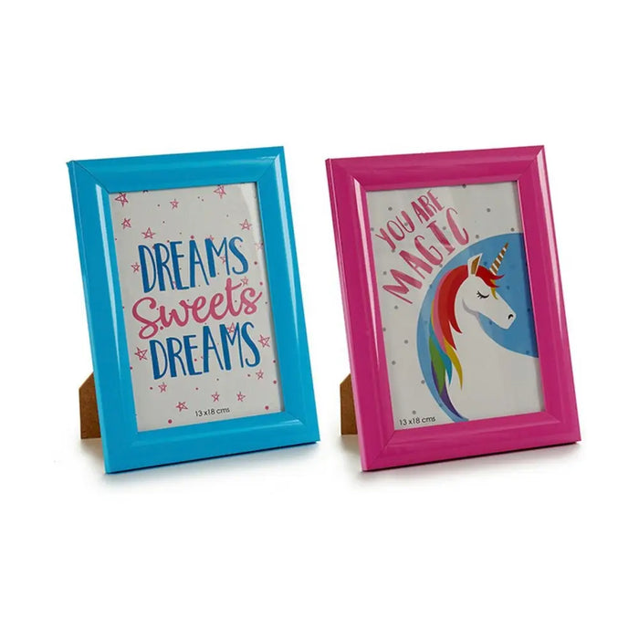 Photo frame Gift Decor Glass polystyrene Unicorn (12 Units) - Декорация и Осветление<<<Дом Градина<<<BigBuy&&&Рамки за