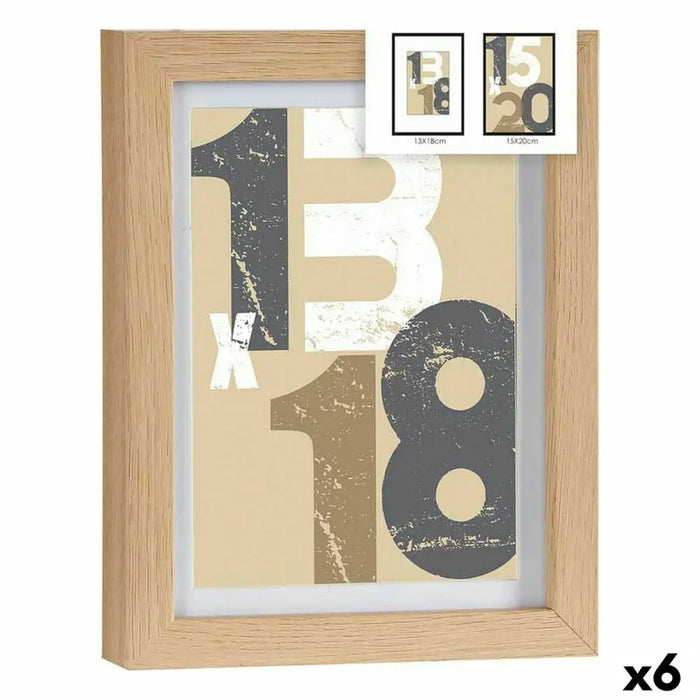 Photo frame Gift Decor Natural Glass MDF Wood (6 Units) - Декорация и Осветление<<<Дом Градина<<<BigBuy&&&Рамки за
