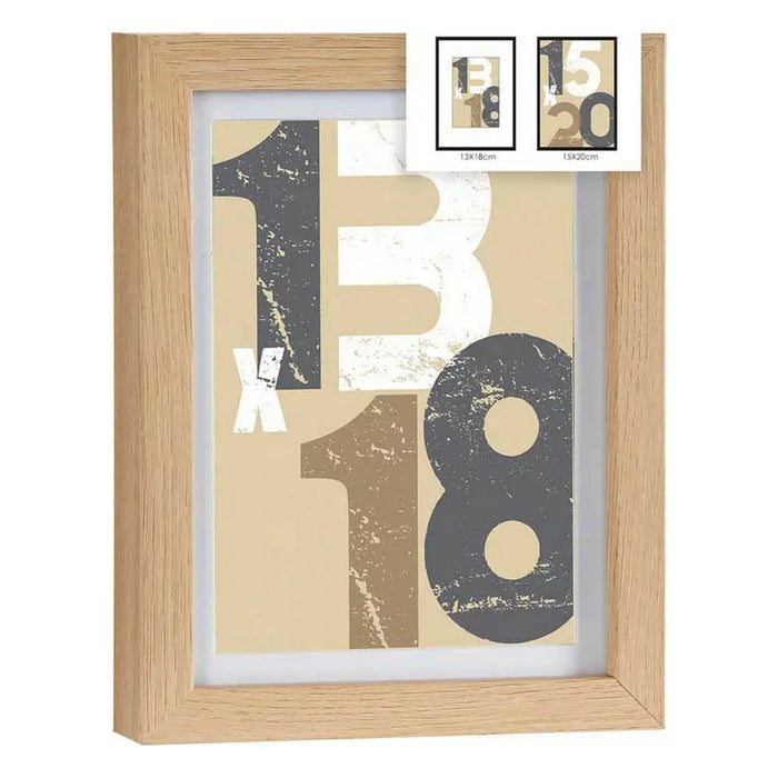Photo frame Gift Decor Natural Glass MDF Wood (6 Units) - Декорация и Осветление<<<Дом Градина<<<BigBuy&&&Рамки за