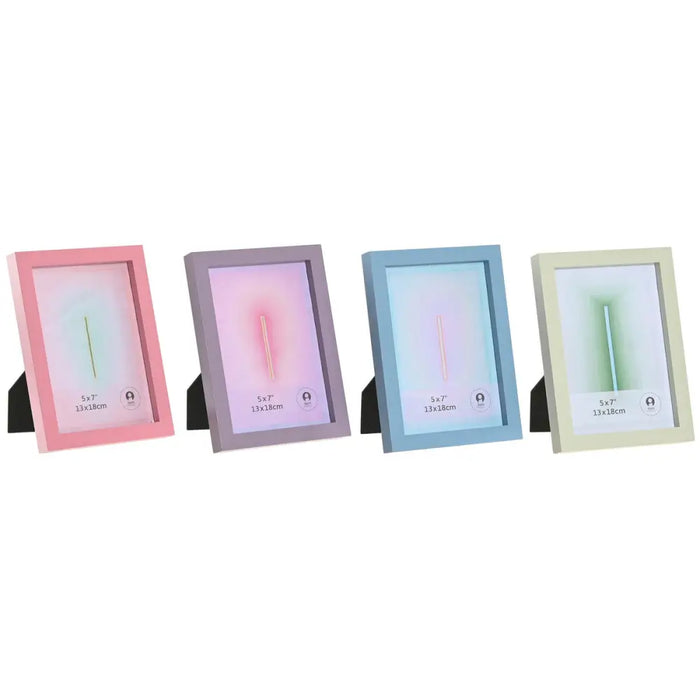Photo frame Home ESPRIT Blue Green Crystal MDF Wood Urban (4 Units) - Декорация и Осветление<<<Дом