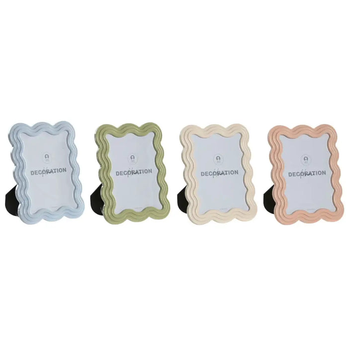 Photo frame Home ESPRIT Blue White Green Pink Crystal ABS Scandinavian (4 Units) - Рамки за снимки<<<Декорация и