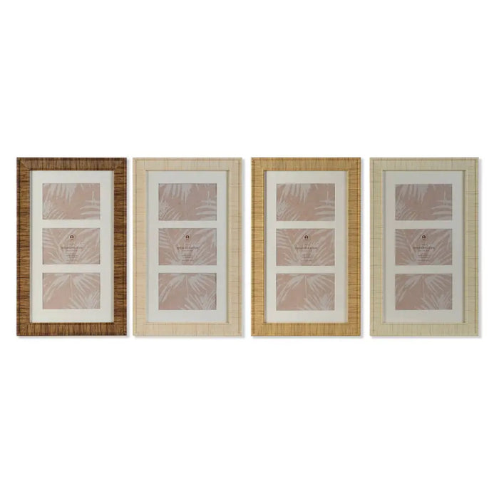 Photo frame Home ESPRIT White Brown Beige Natural Crystal polystyrene Scandinavian 26 X 2 X 44 cm (4 Units) - Декорация