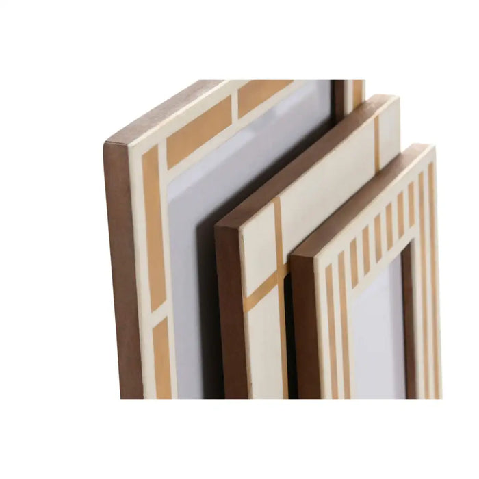 Photo frame Home ESPRIT White Natural Resin Bone (3 Units) - Декорация и Осветление<<<Дом Градина<<<BigBuy&&&Рамки за