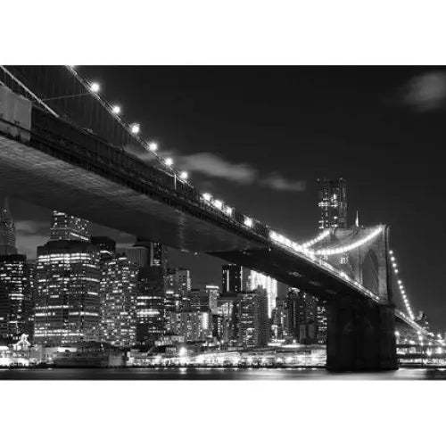 PHOTO WALLPAPER STANDARD 360X254 CM. 4 H. BROOKLYN BRIDGE B/W - Фототапети<<<Тапети и фототапети<<<Мебели и