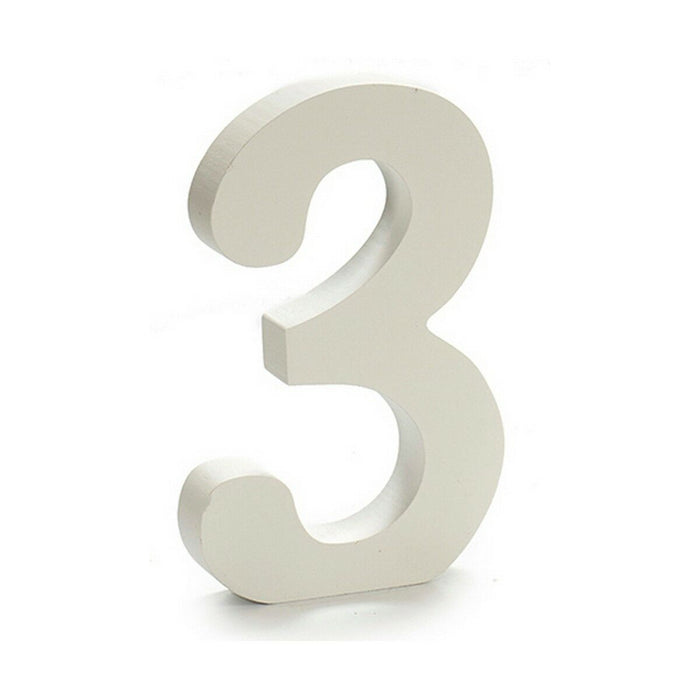 Number Pincello 3 White 1,8 x 21 x 17 cm (12 Units)
