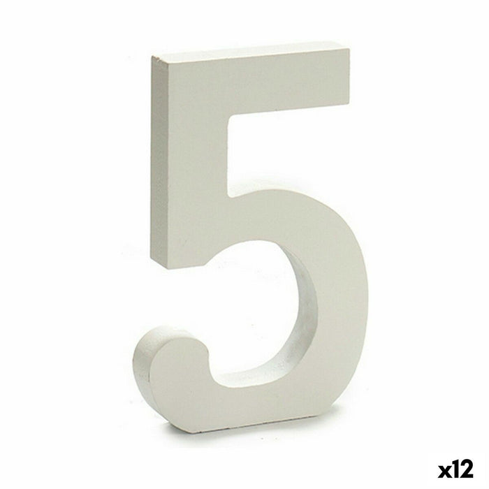 Number Pincello 5 White 1,8 x 21 x 17 cm (12 Units)