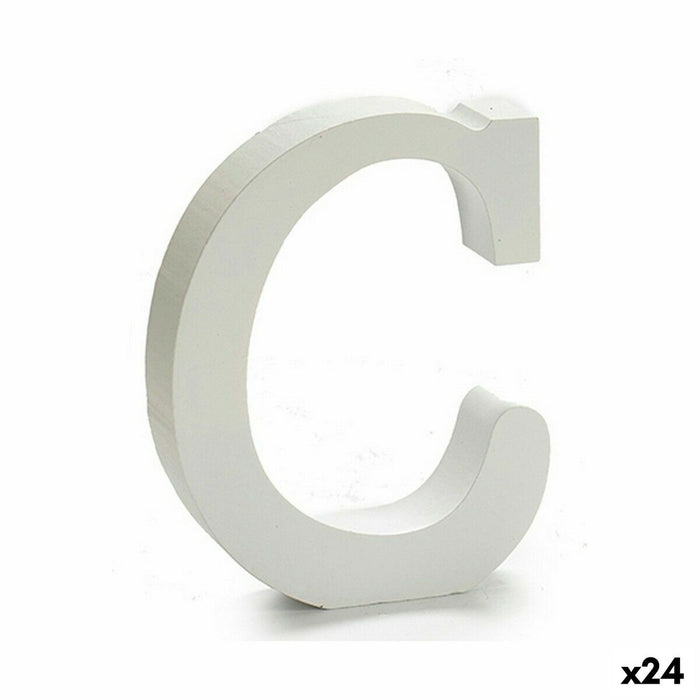 Letter Pincello C White Wood 2 x 11 cm 2 x 16 x 14,5 cm (24 Units)