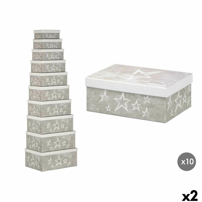 Decorative box Pincello White Grey Cardboard (2 Units)