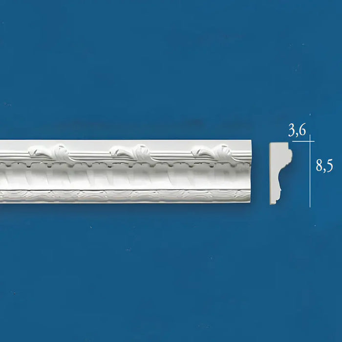 PLASTER MOLDING 708 3.6X8.5 CM 1.5M - Аксесоари за таванни панели<<<Стенни и таванни панели<<<Подови и стенни