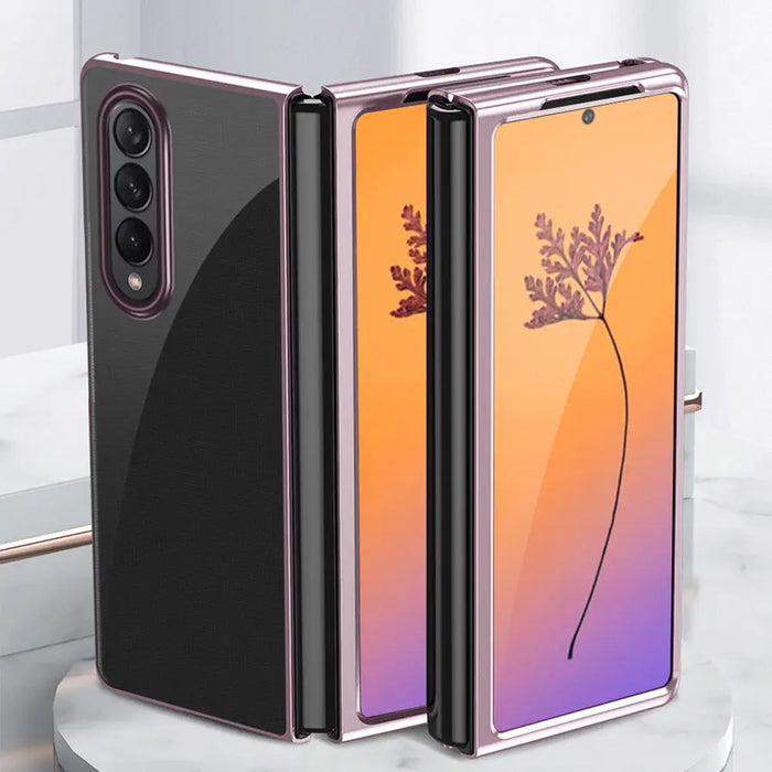 Plating Case for Samsung Galaxy Z Fold 4 cover with a metallic frame black - Cell phone cases and covers<<<HurtelXML