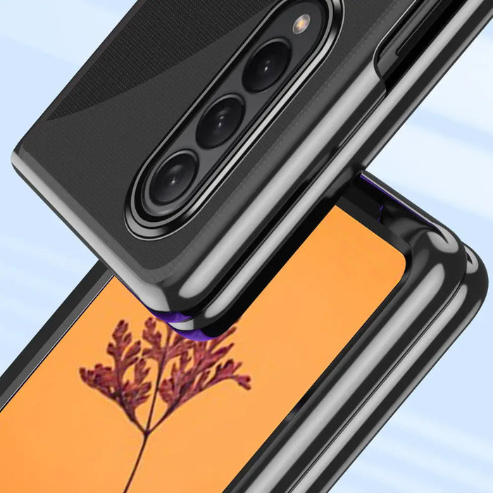 Plating Case for Samsung Galaxy Z Fold 4 cover with a metallic frame pink - Cell phone cases and covers<<<HurtelXML