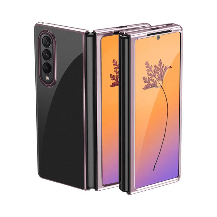 Plating Case for Samsung Galaxy Z Fold 4 cover with a metallic frame pink - Cell phone cases and covers<<<HurtelXML