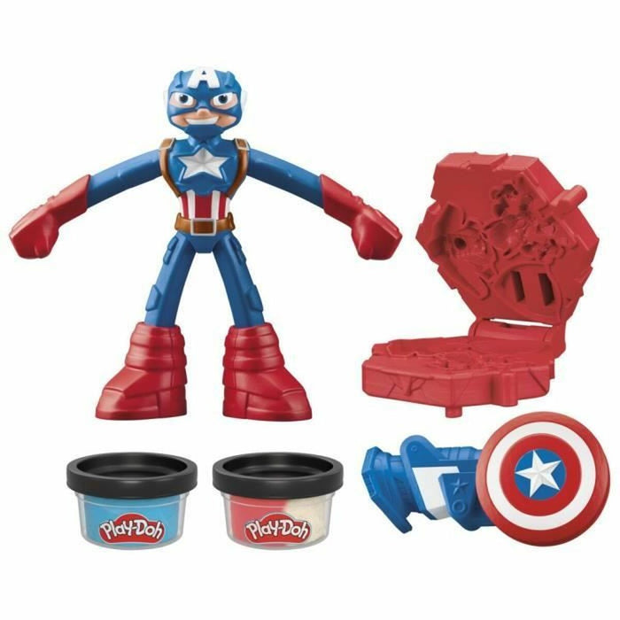 Modelling Clay Game Play-Doh Capitán América Set Stamper Shield Multicolour