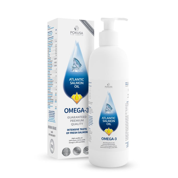 POKUSA RawDietLine Atlantic Salmon Oil - supplements for dogs and cats - 1000ml