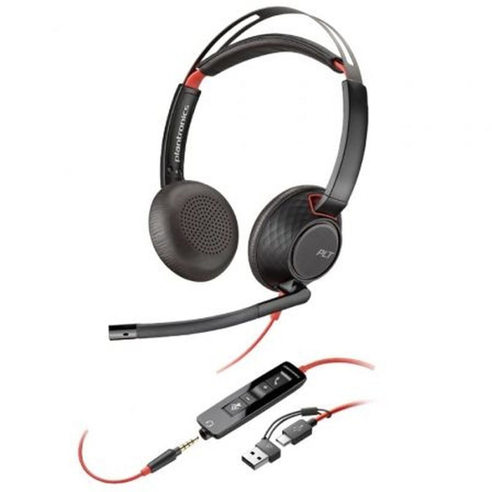HP Poly Blackwire 5220 Stereo USB-C Headset +3.5mm Plug +USB-C/A Adapter Bulk SmartBuy