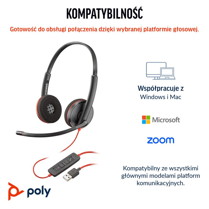 HP Poly Blackwire 3220 USB-C Headphone - Black