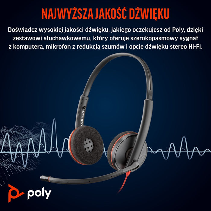 HP Poly Blackwire 3220 USB-C Headphone - Black